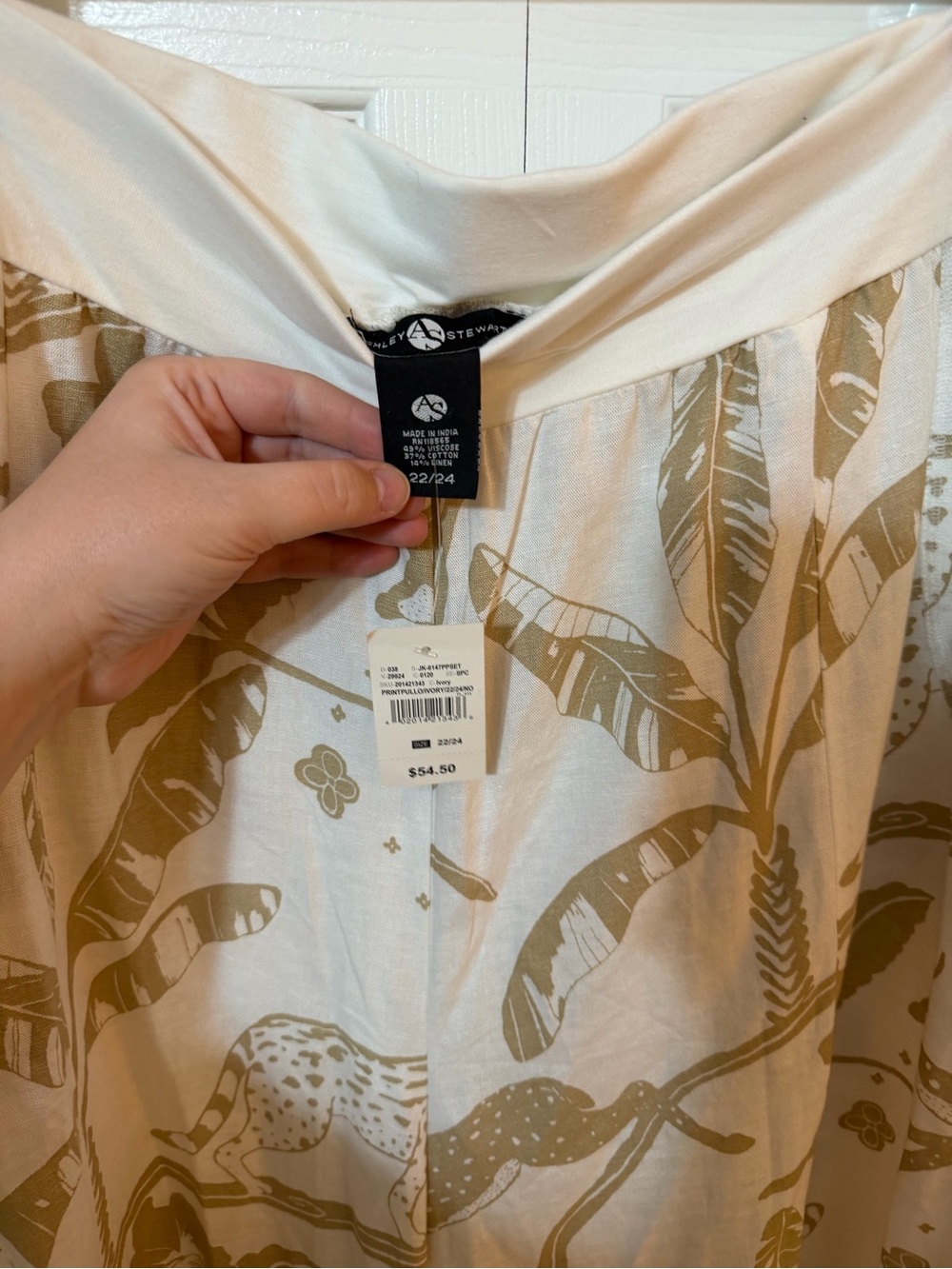 Ashley Stewart Cream and Tan Wide Leg Jumpsuit Set - Picture 10 of 12